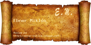 Ebner Miklós névjegykártya